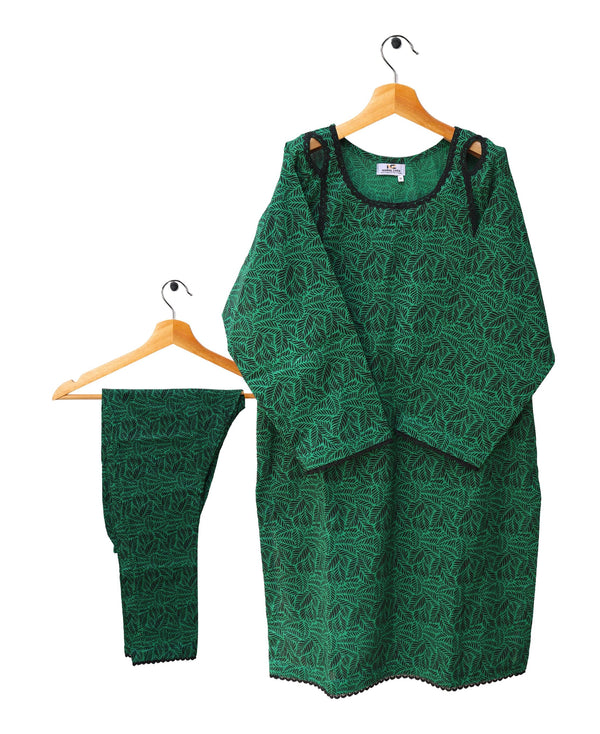 2 Piece Dark Green Co Ord Set Lawn