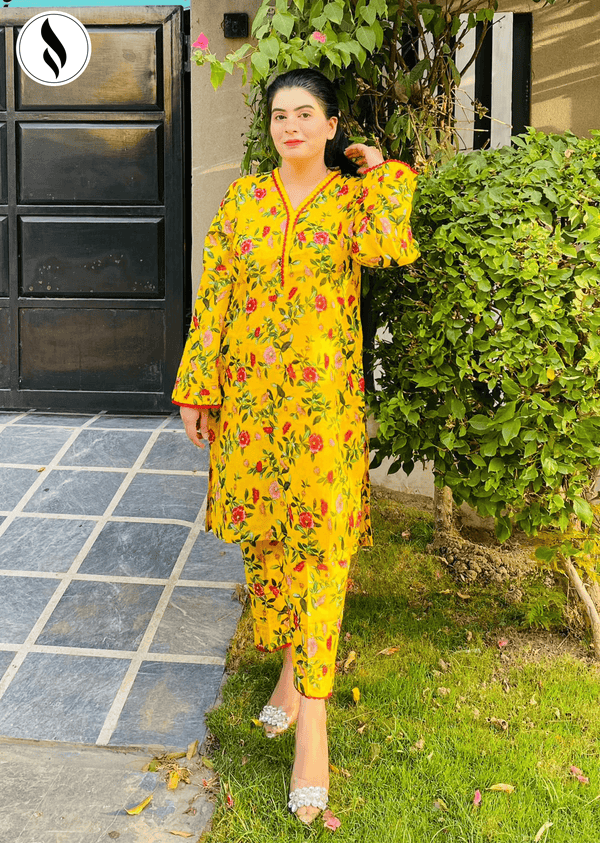 NZSC-411 2 Piece Tropical Breeze Co Ord Set Lawn