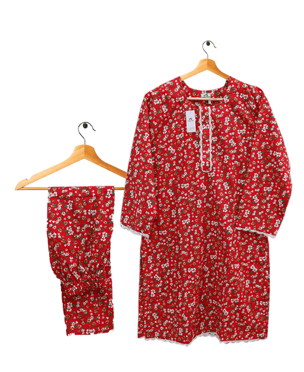 2 Piece Dusty Red Co Ord Set Lawn