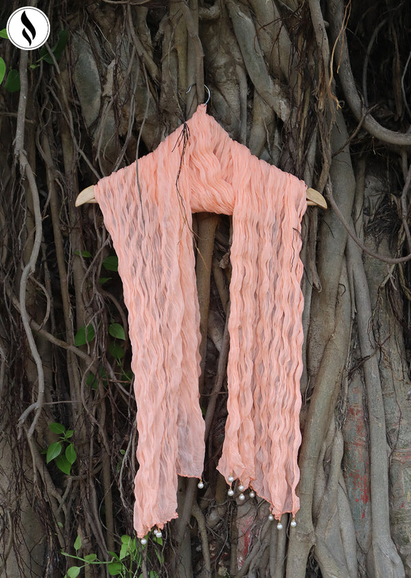 NZDC-115 Peachy Pink Chiffon Dupatta