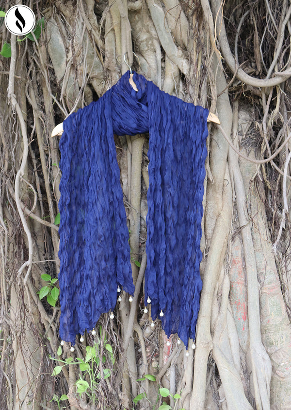 NZDC-117 Navy Blue Chiffon Dupatta