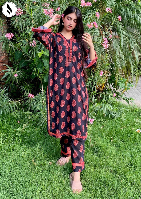 NZSC-508 Stiched 2 Piece Midnight Mist Co Ord Set Lawn