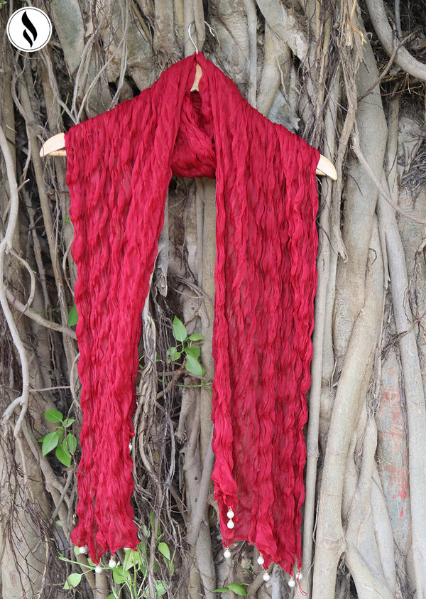 NZDC-122 Blood Red Chiffon Dupatta