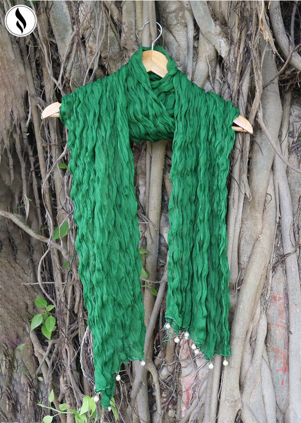 NZDC-104 Dark-Green Chiffon Dupatta