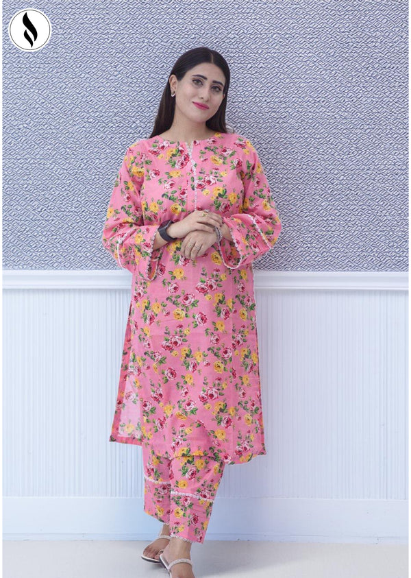 NZSC-706 Stitched 2 Piece Wonderfull Blossom Co Ord Set Lawn