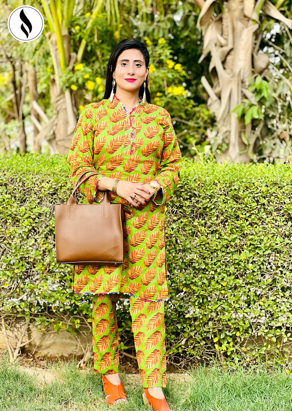 NZSC-404 2 Piece Olive Green Co Ord Set