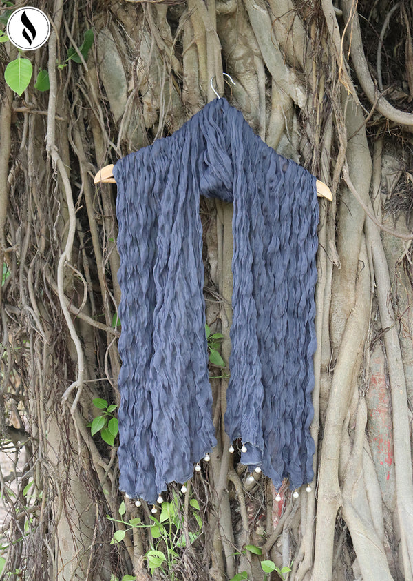 NZDC-107 Indigo Blue Chiffon Dupatta