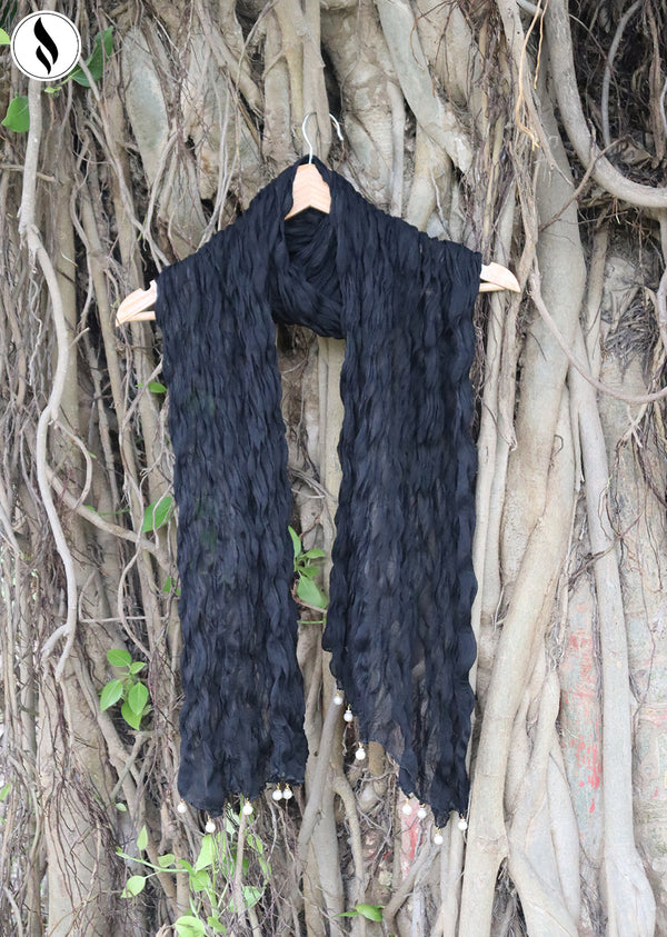 NZDC-108 Black Chiffon Dupatta