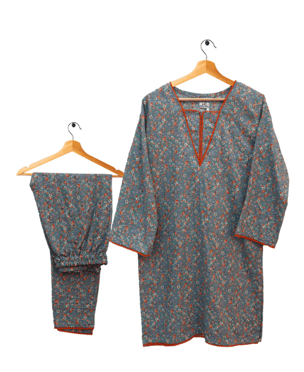 2 Piece Light Gray Co Ord Set Lawn