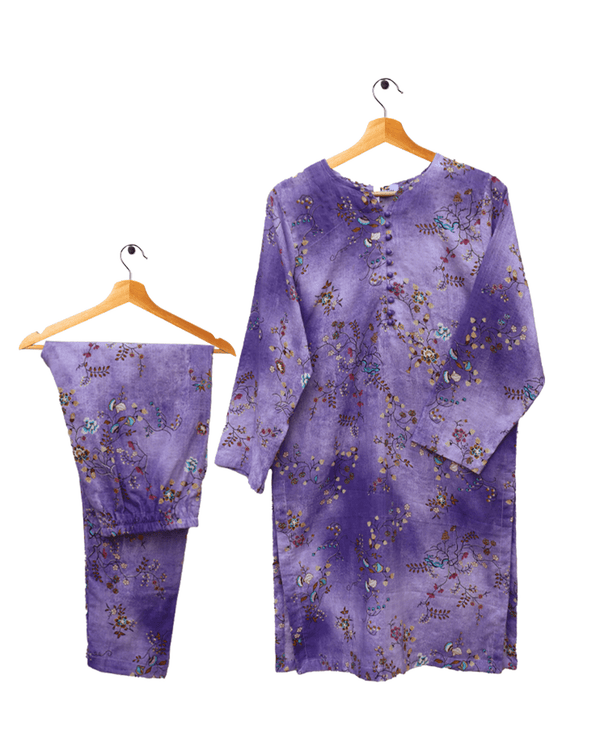2 Piece Dark Purple Co Ord Set Lawn