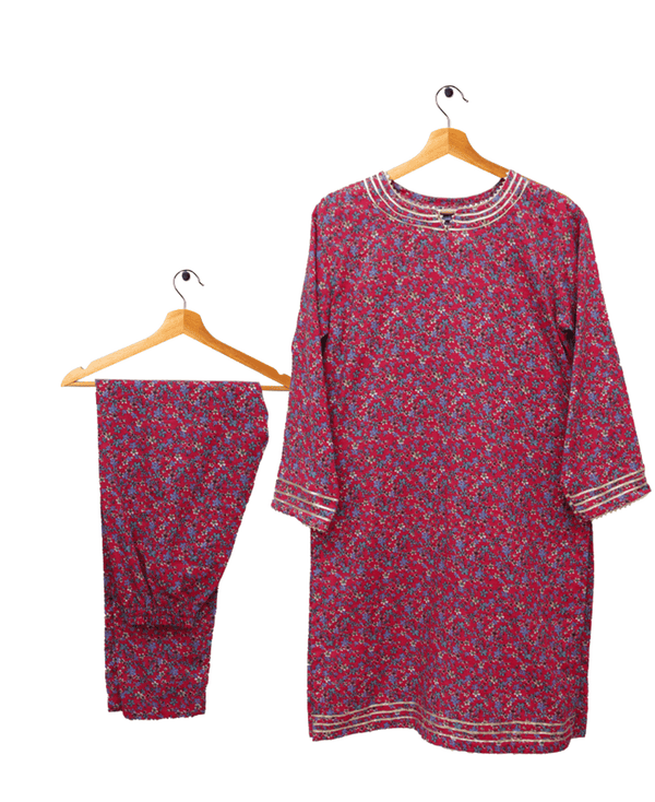 2 Piece Magenta Co Ord Set Lawn