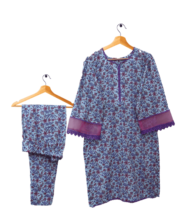 2 Piece Soft Blue Co Ord Set Lawn